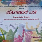 List pro Dance Studio Ostrava za účast na krajskej přehlídce dětských skupin v Kutné Hore 2026.